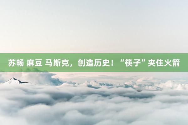 苏畅 麻豆 马斯克，创造历史！“筷子”夹住火箭