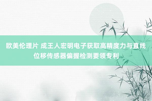 欧美伦理片 成王人宏明电子获取高精度力与直线位移传感器偏握检测要领专利