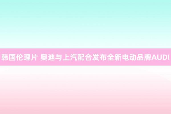 韩国伦理片 奥迪与上汽配合发布全新电动品牌AUDI