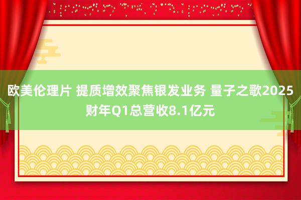 欧美伦理片 提质增效聚焦银发业务 量子之歌2025财年Q1总营收8.1亿元