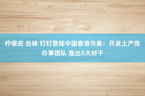 柠檬皮 丝袜 钉钉登陆中国香港市集：开发土产货办事团队 推出5大材干
