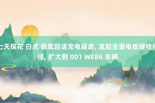 七天探花 白虎 极氪回话充电疑虑， 发起全面电板健检行径， 扩大到 001 WE86 车辆