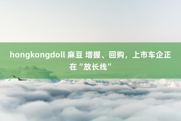 hongkongdoll 麻豆 增握、回购，上市车企正在“放长线”