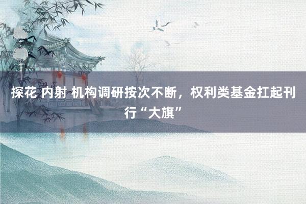 探花 内射 机构调研按次不断，权利类基金扛起刊行“大旗”