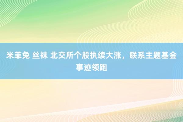 米菲兔 丝袜 北交所个股执续大涨，联系主题基金事迹领跑
