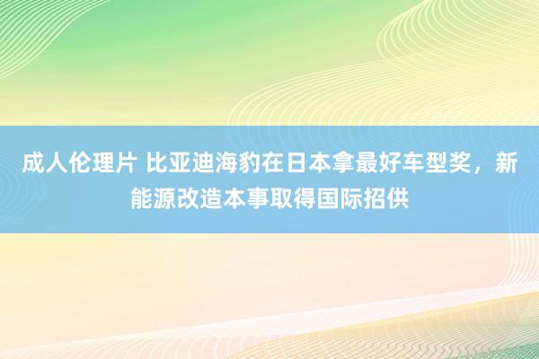 成人伦理片 比亚迪海豹在日本拿最好车型奖，新能源改造本事取得国际招供