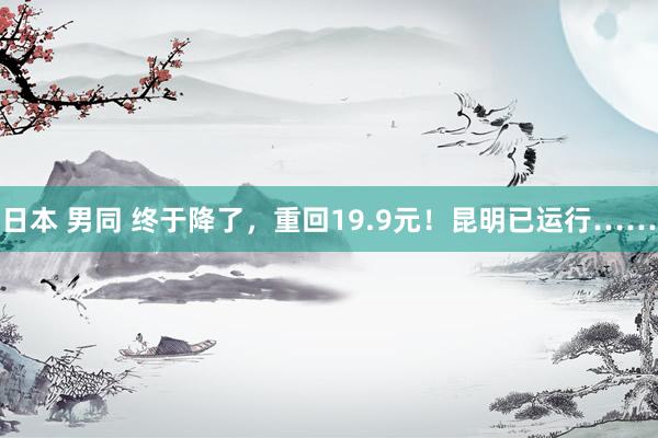 日本 男同 终于降了，重回19.9元！昆明已运行……