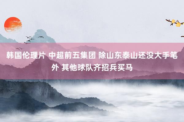 韩国伦理片 中超前五集团 除山东泰山还没大手笔外 其他球队齐招兵买马