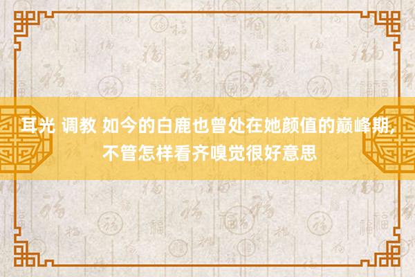 耳光 调教 如今的白鹿也曾处在她颜值的巅峰期， 不管怎样看齐嗅觉很好意思