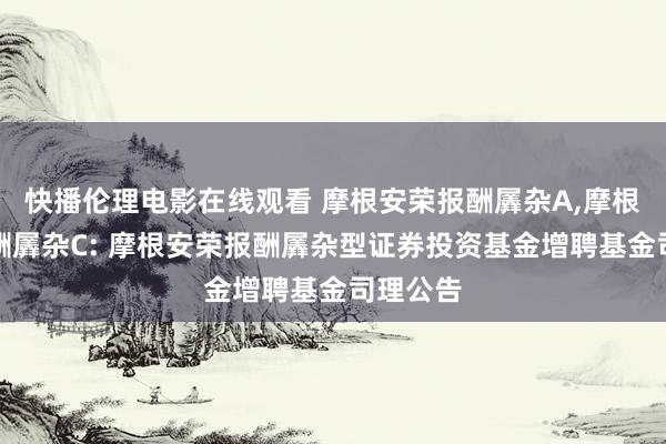 快播伦理电影在线观看 摩根安荣报酬羼杂A，摩根安荣报酬羼杂C: 摩根安荣报酬羼杂型证券投资基金增聘基金司理公告