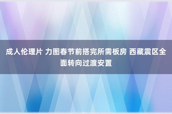 成人伦理片 力图春节前搭完所需板房 西藏震区全面转向过渡安置