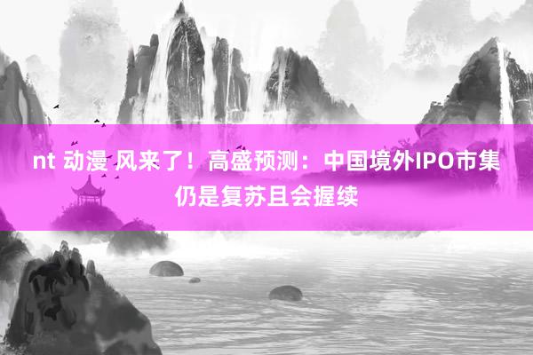 nt 动漫 风来了！高盛预测：中国境外IPO市集仍是复苏且会握续