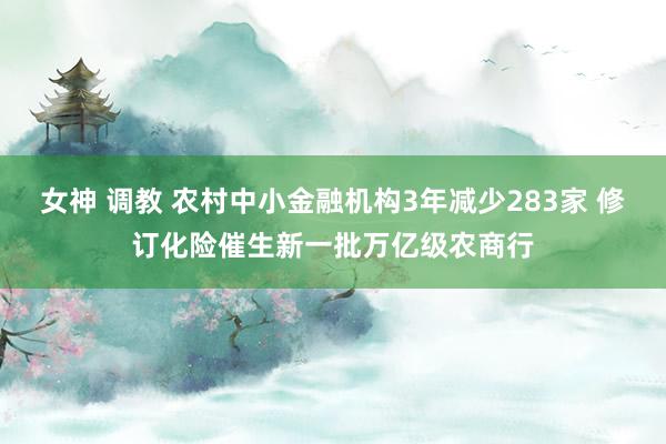 女神 调教 农村中小金融机构3年减少283家 修订化险催生新一批万亿级农商行
