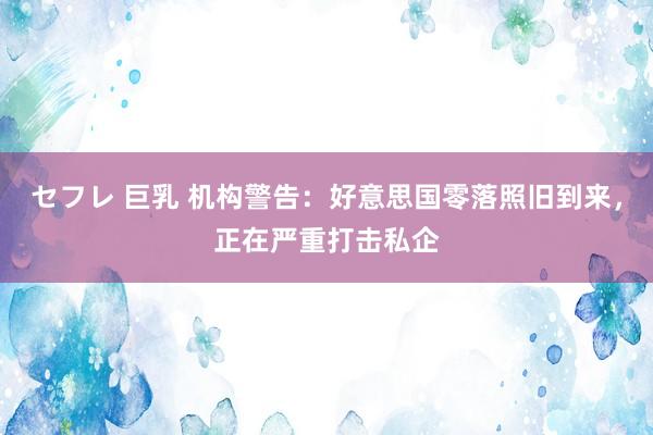 セフレ 巨乳 机构警告：好意思国零落照旧到来，正在严重打击私企