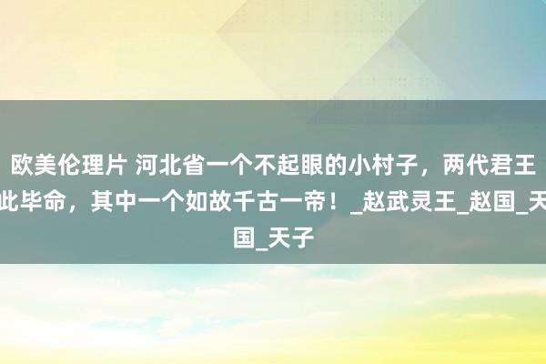 欧美伦理片 河北省一个不起眼的小村子，两代君王在此毕命，其中一个如故千古一帝！_赵武灵王_赵国_天子