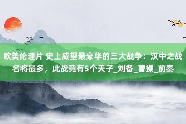欧美伦理片 史上威望最豪华的三大战争：汉中之战名将最多，此战竟有5个天子_刘备_曹操_前秦
