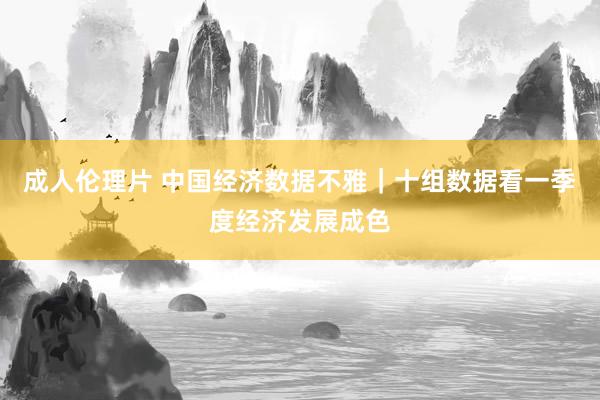 成人伦理片 中国经济数据不雅｜十组数据看一季度经济发展成色