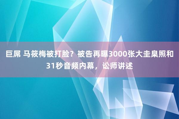 巨屌 马筱梅被打脸？被告再曝3000张大圭臬照和31秒音频内幕，讼师讲述