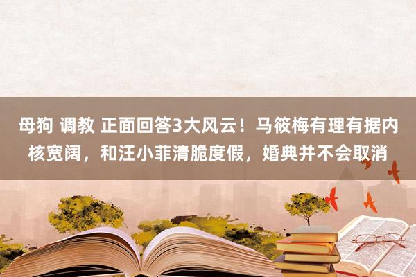 母狗 调教 正面回答3大风云！马筱梅有理有据内核宽阔，和汪小菲清脆度假，婚典并不会取消