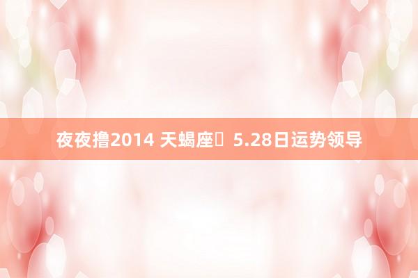 夜夜撸2014 天蝎座♏5.28日运势领导