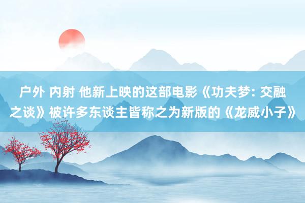 户外 内射 他新上映的这部电影《功夫梦: 交融之谈》被许多东谈主皆称之为新版的《龙威小子》